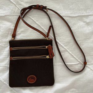 Nylon North South Triple Zip - Brown